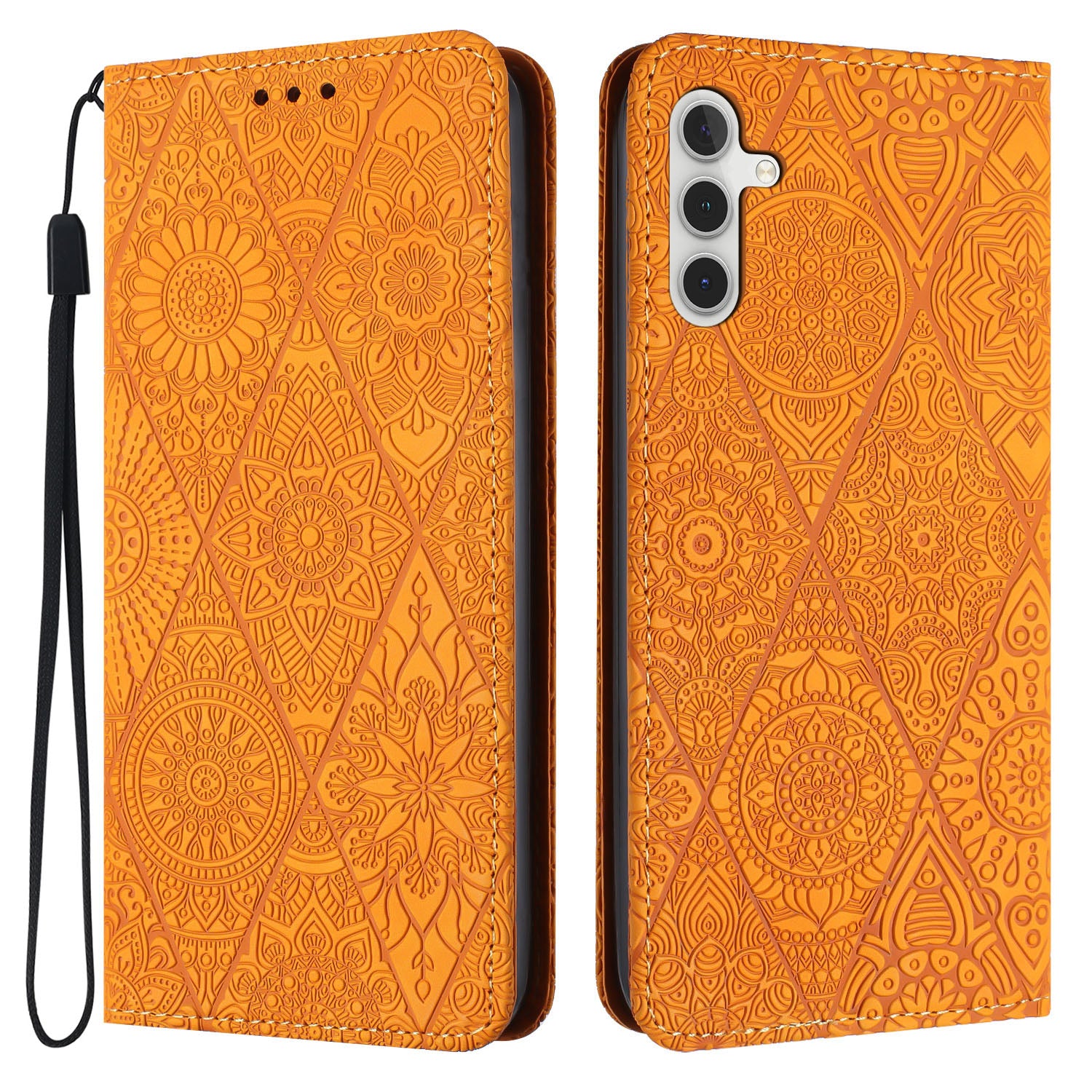 For Samsung Galaxy S23 FE PU Leather Wallet Case Retro Flower Imprnted Stand Phone Cover For Samsung Galaxy S23 FE PU Leather Wallet Case Retro Flower Imprnted Stand Phone Cover